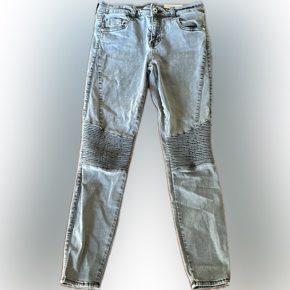 Pistola | Audrey moto skinny jeans low rise washed black denim ribbed knees - Picture 2 of 13